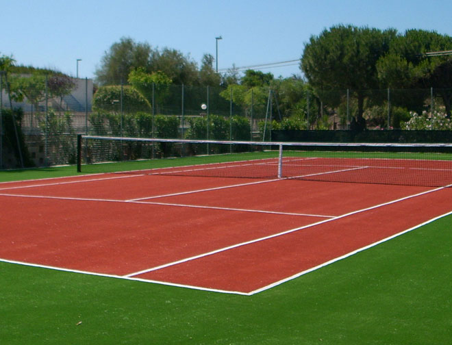 Pavimentazione sintetica per campi da tennis in terra battuta